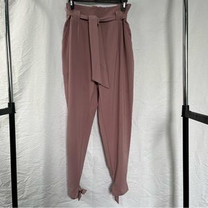 🪷 NWT Grace Karin Pink Casual Paper Bag Tie Cropped Pants size M